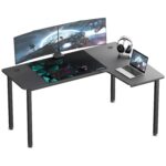 EUREKA ERGONOMIC Wood Multi-Functional L Shaped Study, Writing, Gaming Computer Right Side Corner Desk 60 inch with Mousepad, for Home, Office (Black) - Image 2