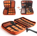 Electronics Organizer, Portable Cable Organizer Bag Dual Layer Case for Adapters, Memory Card, USB Cables, Power Bank, External Battery Pack, Portable Charger, Hard Drive - Image 2