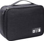 Electronics Organizer Travel Cable Organizer Bag for Electronics Accessories Portable Tech Carrying Large Storage Case for Charger, Cord, Power Bank, Hardware Waterproof (Black - 1PCS) - Image 2