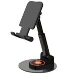 Elfora 360° Mobile Stand |Rotatable & Foldable | Tabletop Mobile Holder |Multiple Height & Angle Adjustments | Compatible for iPhone | Samsung | Oneplus | Vivo | Oppo & Other Smartphones (Black) - Image 2
