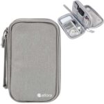 Elfora Big Cable Organizer Bag | Travel Double Layer Storage Case 27X16Cm for Cables, Chargers, Power Bank, Earphones & Accessories | Water-Resistant Pouch with Mesh Pockets & Handy Carry Strap-Grey - Image 2