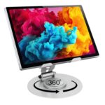 Elfora Heavy Duty Metal Adjustable Tablet Stand Holder for iPad, Tablets | with 360 Degree Rotation, Foldable & Portable Tablet Stand for Table, Office & Home (Silver) - Image 2