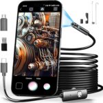 Endoscope Camera with Light - IP67 Waterproof Borescope with 6 LED Lights 16.4ft Semi-Rigid Cable, 2.0 Megapixels HD Snake Camera for iOS and Android Phones - Image 2