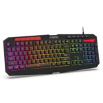 EvoFox Deathray v2 Pro Gaming Keyboard | Programmable Macro & Special Function Keys | 6 Zone RGB Backlighting | 19 Anti Ghosting Keys | Ergonomic Full Size Layout, Membrane Keys | Wired - Black - Image 2