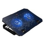 EvoFox Frost Laptop Cooling Pad with 1000 RPM 2X Silent Fans, 5 Adjustable Angles, LED Lights, Durable Metal Mesh Surface, Ergonomic Stand for Laptops up to 15.6 inches (Blue) - Image 2