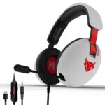 EvoFox Hyperion Gaming Headphones with Mic - White, 50mm Drivers, Immersive Surround Sound, Retractable Mic, Wired (3.5mm + Type-C), Inline Controls, Durable Build with Over Ear Swappable Ear Pads - Image 2