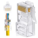 FEDUS RJ45 Cat6 Pass-Through Connector RJ45 Ends, Cat5, Cat5e, Cat6 8P8C RJ45 Connector, Ethernet Cable Crimp Connectors UTP Network Plug Solid Wire and Standard Cable, LAN Crimp (PACK OF 5) - Image 2