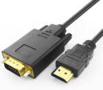 FENTICO Hdmi To Vga Cable Connector,Uni-Directional Hdmi (Source) To Vga (Display) Cable (Male To Male) Compatible For Computer, PC, Desktop, Laptop, Monitor, Projector, HDTV, Roku,Xbox-1.8Meter,Black - Image 2