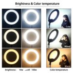 FKU 18inch LED Ring Fill Light BD-460 46cm with Remote & 7 Feet Tripod Stand,Microphone Photography Lighting (18" Touch Ring Light+7 FEET) - Image 2
