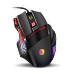 FRONTECH AeroStrike USB Wired Gaming Mouse with Upto 7200 DPI Gaming Sensor | 7 Buttons Design | Rainbow Lighting with Breathing Effect | 1.5m Braided Cable (Black+Red) - Image 2