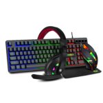 FRONTECH Dragon Warrior 4 in 1 Gaming Combo Set of Gaming Keyboard with RGB LED Backlit, Mouse with 1200 DPI, Mousepad and Premium Gaming Headphone, (KB-0038P, Black) - Image 2