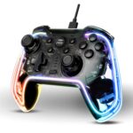 FRONTECH Fire Wired Gaming Pad with USB Type-C | Dual Vibration Motors | RGB Lighting |Trigger Button|Compatible with PS3, PC & Android TV (GP-0001, Black) - Image 2
