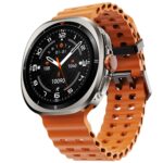 Fire-Boltt Axiom Round Smart Watch 1.43″ Super AMOLED Display with Always‑On Mode, Bluetooth Calling, Rotating Crown, SPO₂ & Heart Rate Monitor, IP67 Waterproof Silicone Smartwatch for Men - Orange - Image 2