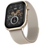 Fire-Boltt Brillia Pro Smart Watch 2.02″ Super AMOLED Display with Bluetooth Calling, SPO₂ & Heart Rate Monitor, 120+ Sports Modes, IP67 Waterproof Mesh Smartwatch for Men & Women - Champagne - Image 2