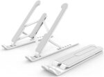 Foldable Laptop Stand for Desk, Laptop Holder Riser Computer Stand, Ergonomic 8-Levels Angles Adjustable Portable Notebook Stand, Compatible with 10-15.6” Laptops and Tablets (White) - Image 2