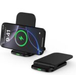 GIANAC 15W Fast Wireless Charger Qi Certified Foldable Charging Stand Compatible for iPhone 17/17 Air/17 Pro/17 Pro Max, 16/16 Plus/16 Pro/16 Pro Max, 15/14/13/12/11 Series- Black - Image 2