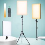 GIFTMAX 19 inch LED Panel Camera Light 3 Colors Dimmable Jewelry Studio Vlog Flat Panel Camera Video Fill Light Photography Led Light Panel with Remote Control(19" Light with 7ft Tripod Stand) - Image 2