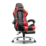GTPLAYER #1USA Multi-Functional Ergonomic Gaming & Computer Chair – Massage Cushion, Premium PU Leather, Adjustable Neck & Lumbar Pillow for Back Support, Footrest (Red) - Image 2
