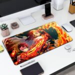 Gadgets WRAP Large Desk Mat Mouse Pad 11 x 23 Inch, Anti-Slip, Spill-Resistant, Ideal for Home, Office, Gaming Setups - Rengoku and Tanjiro - Image 2