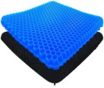 Gel Comfort Double Layer Honeycomb Seat Cushion, Blue, Non-Slip Cover, Pressure Relief for Office Chair, Wheelchair, Car Seat - Image 2