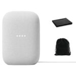 Google Audio Bluetooth Speaker - Wireless Music Streaming, Powerful Sound, Assistant Built-in, Wi-Fi and Bluetooth Connectivity, Smart Home Control, Stereo Pairing, Includes Pouch and Cloth - Image 2