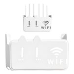 HASTHIP® WiFi Stand Wall Mounted - No-Drill Universal Wall Mounted Shelves Self-Adhesive WiFi Storage Box for Modem, Set-Top Box, Smart Devices-Space-Saving Cable Organizer Stand for Home & Office - Image 2