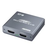 HDMI KVM Extender with Audio Output, IR Control, USB Support over Cat5e/Cat6, Black Metal, 60M Range, 1080p Resolution (VOLT IT 4K HDMI Splitter, 2 Output) - Image 2