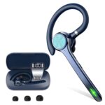HEIBAS Bluetooth Headset, Wireless Bluetooth In Ear piece with 500mAh Charging Case 72 Hours Talking Time Built-in Microphone for iOS Android Cell Phone, Hand-Free Headphones for Trucker, Office(Blue) - Image 2