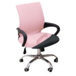 HOKIPO Water Repellent Office Chair Cover for Desk Chair (Low-Back) – 210 GSM Stretch Jacquard – Washable, Durable & Anti-Slip – Fits Small & Low-Back Office Chairs, Pink (AR-6224-PNK-S) - Image 2