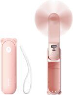 Handheld Mini Fan, 3 IN 1 USB Rechargeable Portable Fan [12-19 Working Hours] with Power Bank, Flashlight, Pocket Design for Travel/Summer/Concerts/Lash, Gifts for Women (3 in 1 Fan) - Image 2