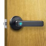 Helett HT320 Digital Door Lock (Lightweight) 50 Fingerprint Manual Key| Mortise |Support USB Emergency Unlock|Suitable for 30mm-55mm Aluminium or Wooden Office Cabin and Bedroom Doors (Black) - Image 2