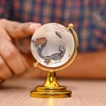 HindCraft Feng Shui Crystal Ball with Golden Stand – Valentine Gift for Positive Energy & Focus | Vastu Globe Showpiece for Home, Office Desk, Study Table & Work Décor | Spiritual Decoration - Image 2