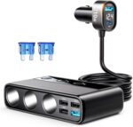 INICIO 210W 9 in 1 Car Charger Adapter with 36W Type C PD 2 x 18W QC3.0 3 x DC Outlet Cigarette Lighter Splitter for iPhone 17 16 S25 Android iOS Phones & Car Devices Like GPS Inflators Dash Cam etc - Image 2