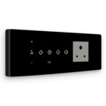 IOTICS Smart Wifi Switch Board: 3 x Switch, 1 Fan & 1 Smart Plug Module. Touch Control, Remote, App Control. Voice Control with Alexa & Assistant. Smart Touch Switch Board For Home Automation (Black) - Image 2