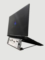 Infomate Black Laptop Stand for Table/Desk, Laptop Riser, Laptop Lifter, Notebook Lift with Metal rods - Grey - Image 2
