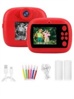 Instant Print Camera for Kids with 1080P HD Video, 48MP Dual Selfie Lens, Bluetooth & App Control, Digital Photo Printer for Boys & Girls, with Games, Camera for Kids with Print - Red Colour - Image 2