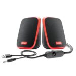 Intex IT-120 2.0 USB Computer Multimedia Speaker, 10W Powerful Sound, USB Powered, 3.5mm Aux Connectivity, in-Line Volume Control Pod for PC, Laptops, Desktop & Mobiles – Orange - Image 2
