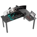 It's_Organized L Shaped Gaming Desk, 60 Inch Corner Computer Desk, Study Writing Desk, Ergonomic Gaming Table Workstation with Large Mouse Pad, Sturdy Metal Frame, Easy to Assemble, Right Side Black - Image 2