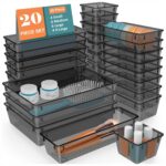 JD FRESH Polypropylene Set of 20 Drawer Organiser/Unbreakable Drawer Organizers/Dressing Table Organizer/Multi-Purpose Storage Boxes/Drawer Divider Tray for Kitchen/Bedroom/Office - (Black) - Image 2
