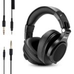 Juarez JRDJ400 Wired Over Ear DJ Headphones with Mic – 40mm Neodymium Drivers, 3.5mm/6.35mm Dual Jack, Foldable Design, Coiled & Straight Cable, Shareport, Noise Isolation, Black - Image 2