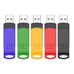KEXIN 64GB Flash Drive 5 Pack, USB Swivel Memory Stick Pen Drives for PC, Laptop, Car, and TV – Portable USB Thumb Drives for Team Use, Data, Photos, and File Storage – Black, Red, Blue, Green, Yellow - Image 2