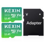 KEXIN Micro SD Card 2Pack 64GB MicroSDXC with SD Adapter, A1, U3, V30, C10 Micro SD Memory Card TF Card 4K Full HD Video Recording(2 Pack) - Image 2