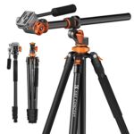 K&F Concept 90 inch/230cm Overhead Camera Tripod, Horizontal Shooting Video Tripods with Fluid Head Heavy Duty 10KG Load Capacity, Detachable Monopod, for Indoor and Outdoor Use T254A7+FH-03 - Image 2