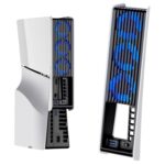KIWIHOME PS5 Slim Cooling Fan, 3 Fans, Quiet, Adjustable Speed, LED, USB3.0 Port, 9.98 x 2.63 x 1.78 inches, Compatible with PS5 Slim Digital/Discs Edition - Image 2