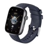 Kely Smart Watch, 1.95-inch AMOLED Display, 3ATM Waterproof, Heart Rate Monitor, Blood Oxygen Tracker, Multi-Sport Modes, Sleep Tracking, Blue Metal Case with Silicone Band - Image 2