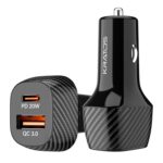 Kratos 51W Fast Car Charger with Dual Output, 51 Watts Total (28W USB + 25W Type C PD), Fast Charging, Adapter for iPhone & Android Smartphones and Tablets (Black) - Image 2