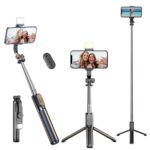 Kratos K14 Selfie Stick Tripod, 100CM Length with Light, 3 in 1 Multifunctional Design, Rechargable LED Light with Two Brighness Levels for Make up, Selfie & Photo Shoot with Bluetooth Remote - Image 2