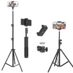 Kratos Premium 84 Inch (7 feet) Tripod Stand, Adjustable and Portable Design with Mobile Clip Holder Perfect for Ring Light, Photography, Videography & Live Streaming, Compatible with All Mobiles - Image 2