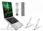 Laptop Stand | 7-Angle Height Adjustable Foldable Riser for MacBook, HP, Dell, Lenovo | Portable & Sturdy Holder (Silver) - Image 2