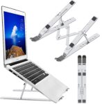 Laptop Stand, Laptop Holder Riser Computer Stand, Adjustable Aluminum Foldable Portable Notebook Stand, Compatible with MacBook Air Pro, Lenovo, Dell, Laptops and Tablets (Silver) - Image 2